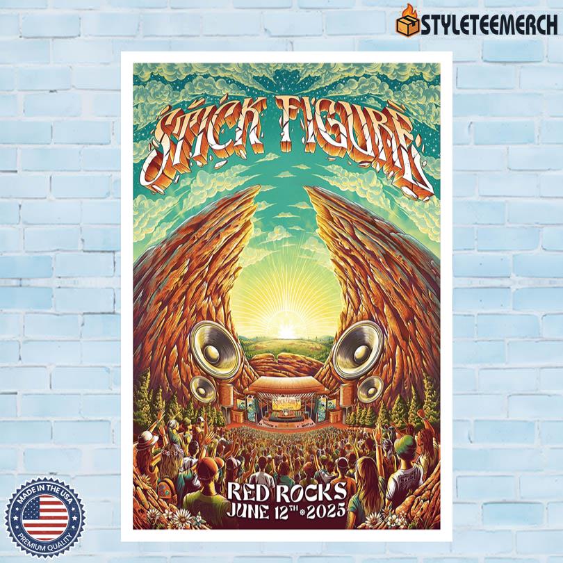 Stick Figure 2025 Red Rocks Colorado Tour Poster 4 Stick Figure 2025 Red Rocks Colorado Tour Poster