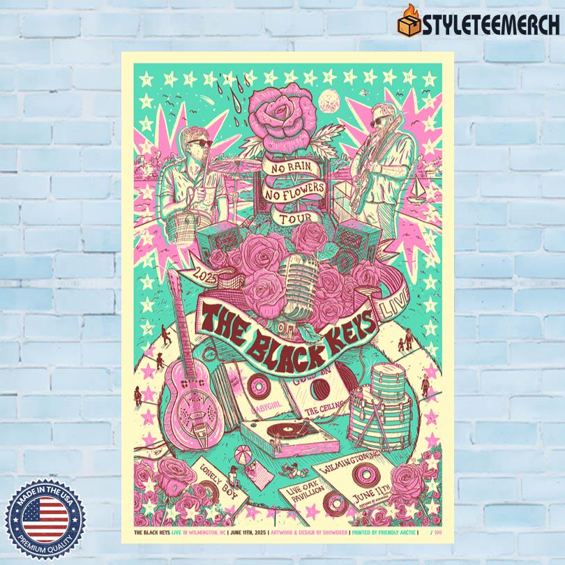 The Black Keys Event Merch Poster Wilmington NC Jun 11 2025 4 The Black Keys Event Merch Poster Wilmington NC Jun 11 2025