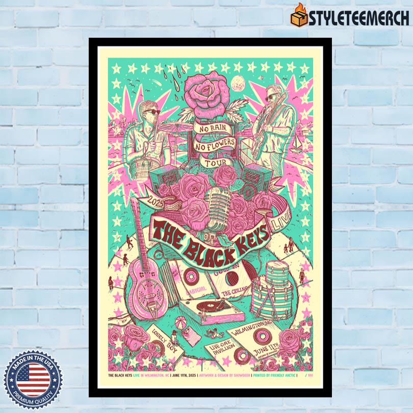 The Black Keys Jun 11 2025 Wilmington NC Official Tour Poster 4 The Black Keys Jun 11 2025 Wilmington NC Official Tour Poster
