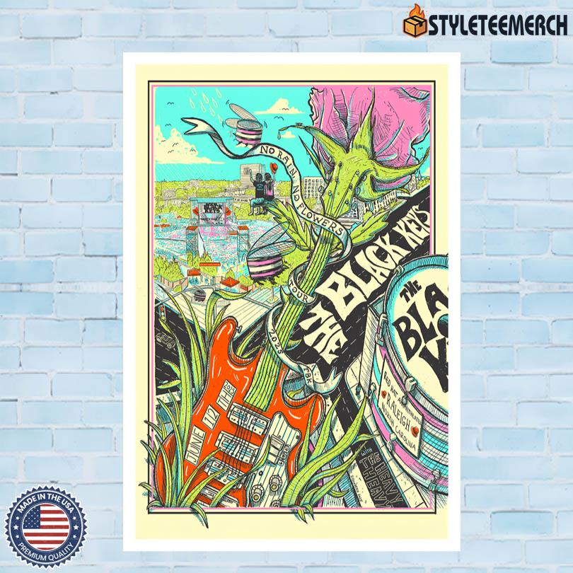 The Black Keys Tour Poster Red Hat Amphitheater Raleigh June 2025 4 The Black Keys Tour Poster Red Hat Amphitheater Raleigh June 2025