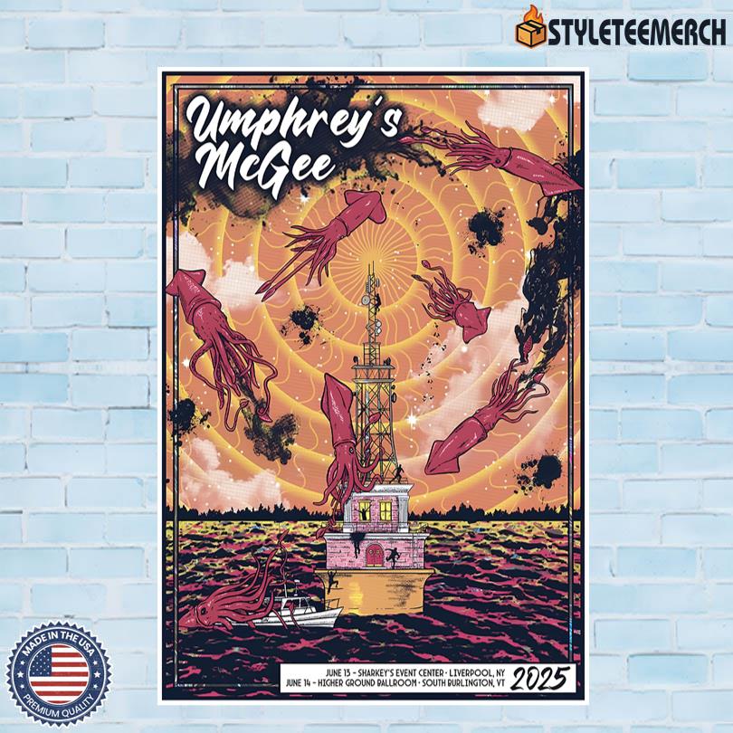Umphreys McGee June 13 2025 Sharkey's Event Center Liverpool NY Poster 10 Umphreys McGee June 13 2025 Sharkey\'s Event Center Liverpool NY Poster