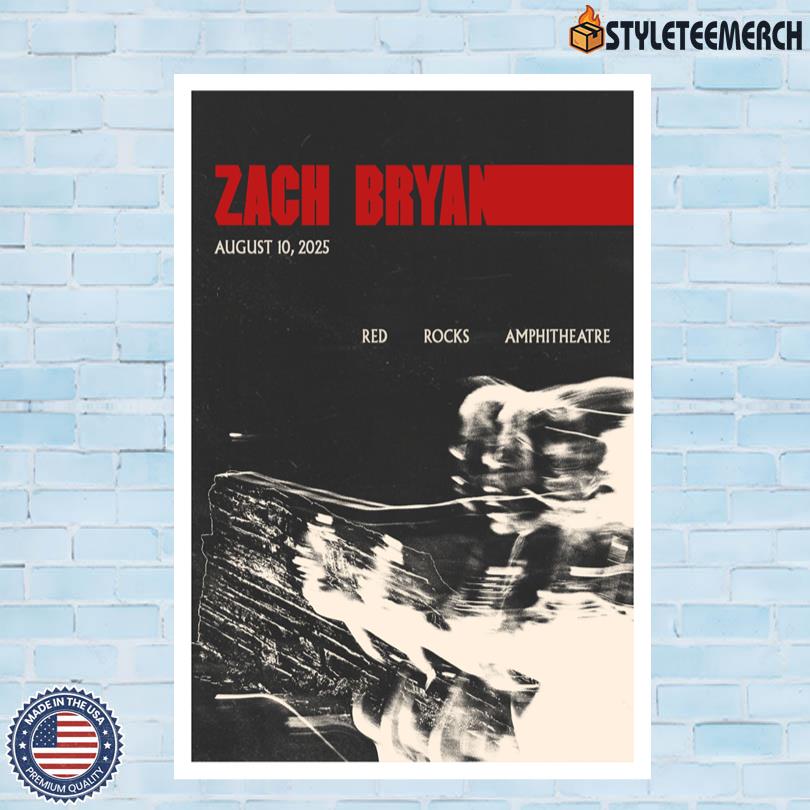 Zach Bryan Red Rocks Amphitheatre Tour Poster August 10 2025 4 Zach Bryan Red Rocks Amphitheatre Tour Poster August 10 2025
