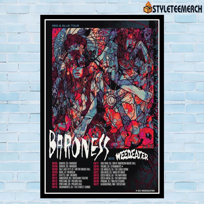 Baroness Red & Blue Tour 2025 Concert Poster 10 Baroness Red & Blue Tour 2025 Concert Poster