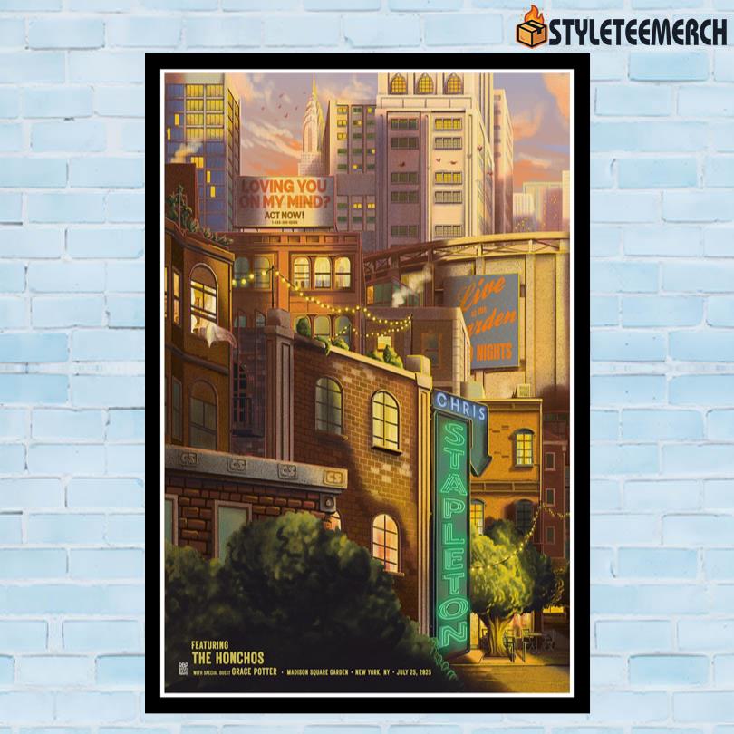Chris Stapleton Madison Square Garden July 25 2025 New York NY Concert Poster 10 Chris Stapleton Madison Square Garden July 25 2025 New York NY Concert Poster