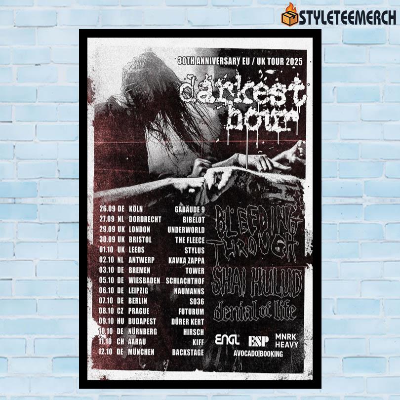 Darkest Hour 30th Anniversary EU UK Tour 2025 Poster 10 Darkest Hour 30th Anniversary EU UK Tour 2025 Poster