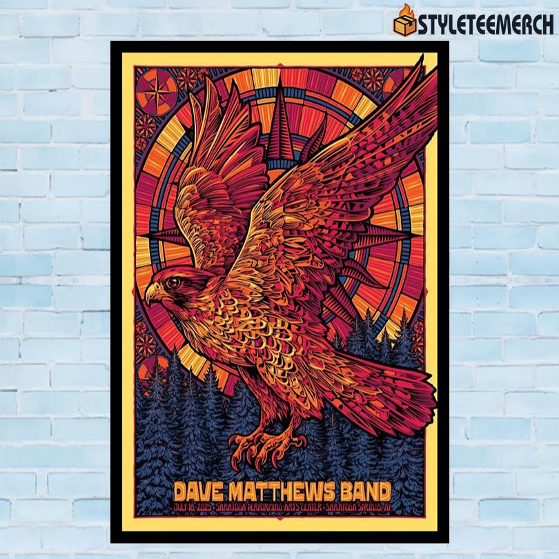 Dave Matthews Band Tour July 18 2025 Saratoga Springs NY Poster 10 Dave Matthews Band Tour July 18 2025 Saratoga Springs NY Poster