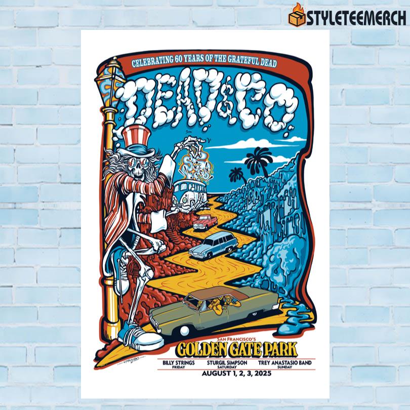 Dead And Company Aug 1-3 2025 Golden Gate Park San Francisco CA Poster 10 Dead And Company Aug 1-3 2025 Golden Gate Park San Francisco CA Poster