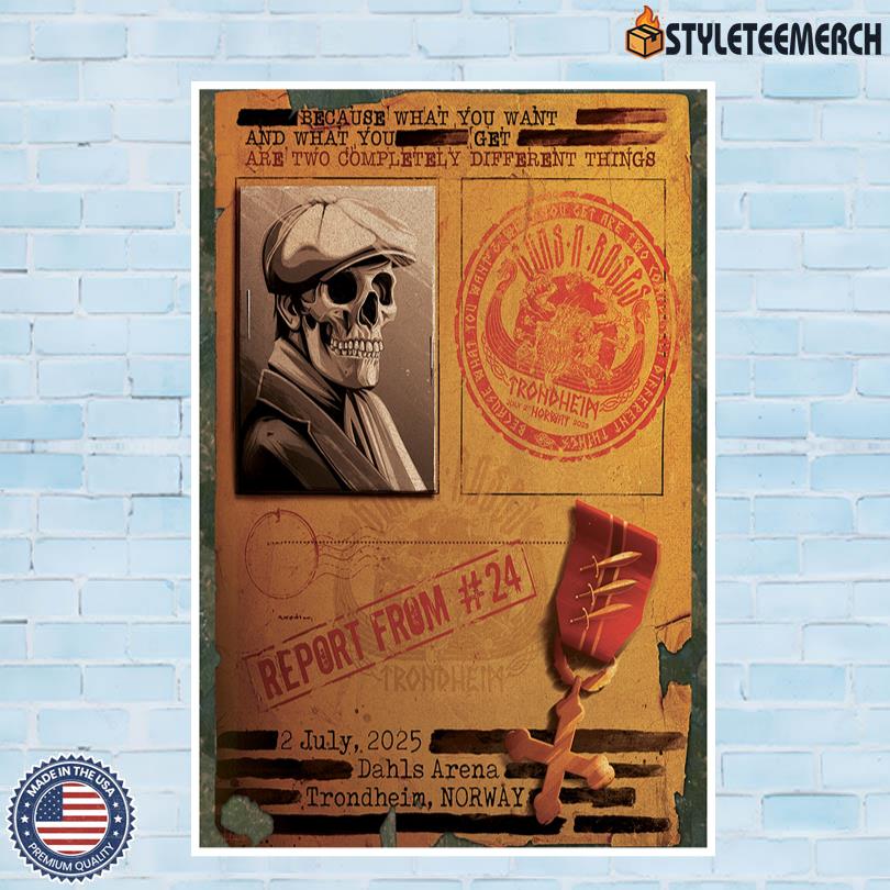 Gun N Roses July 2 2025 Trondheim, Norway Limited Poster 4 Gun N Roses July 2 2025 Trondheim, Norway Limited Poster