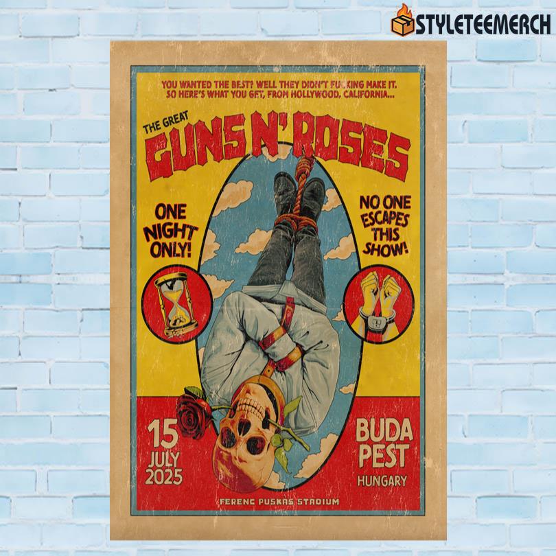 Guns N Roses July 15 2025 Ferenc Puskás Stadium. Budapest, HU Poster 10 Guns N Roses July 15 2025 Ferenc Puskás Stadium. Budapest, HU Poster