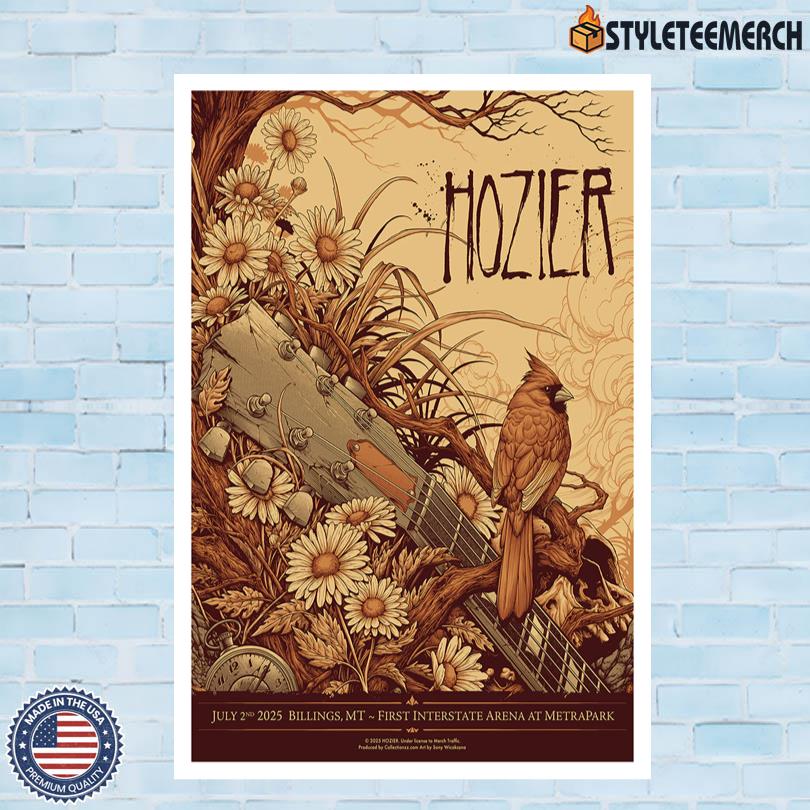 Hozier First Interstate Arena At MetraPark Billings, MT July 2 2025 Concert Poster 4 Hozier First Interstate Arena At MetraPark Billings, MT July 2 2025 Concert Poster