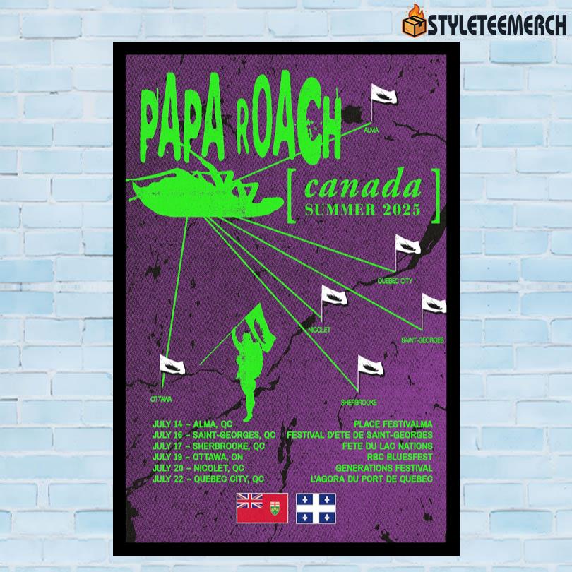 Papa Roach Summer 2025 Tour Poster 10 Papa Roach Summer 2025 Tour Poster