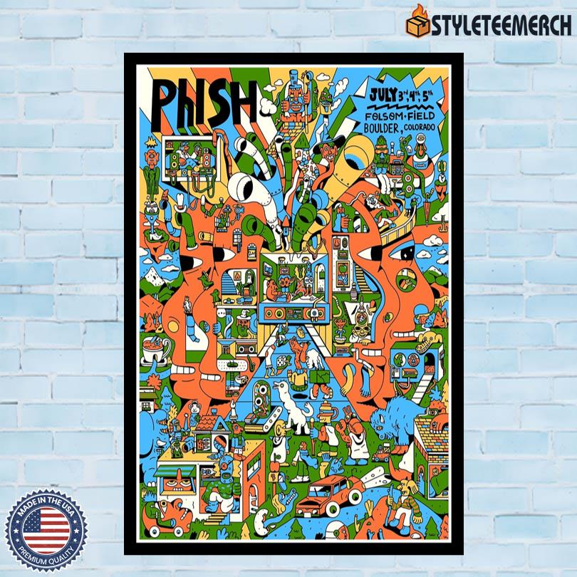 Phish July 3-4-5 2025 Folsom Field Boulder, CO Event Poster 4 Phish July 3-4-5 2025 Folsom Field Boulder, CO Event Poster