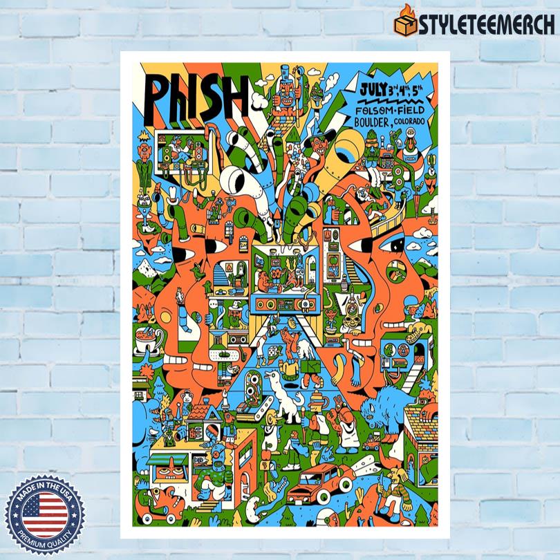 Phish July 3-4-5 2025 Folsom Field Boulder, CO Poster Limited Edition 4 Phish July 3-4-5 2025 Folsom Field Boulder, CO Poster Limited Edition