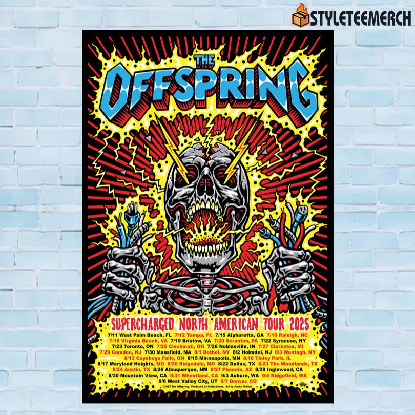 The Offspring Supercharged North American Tour 2025 Poster 10 The Offspring Supercharged North American Tour 2025 Poster