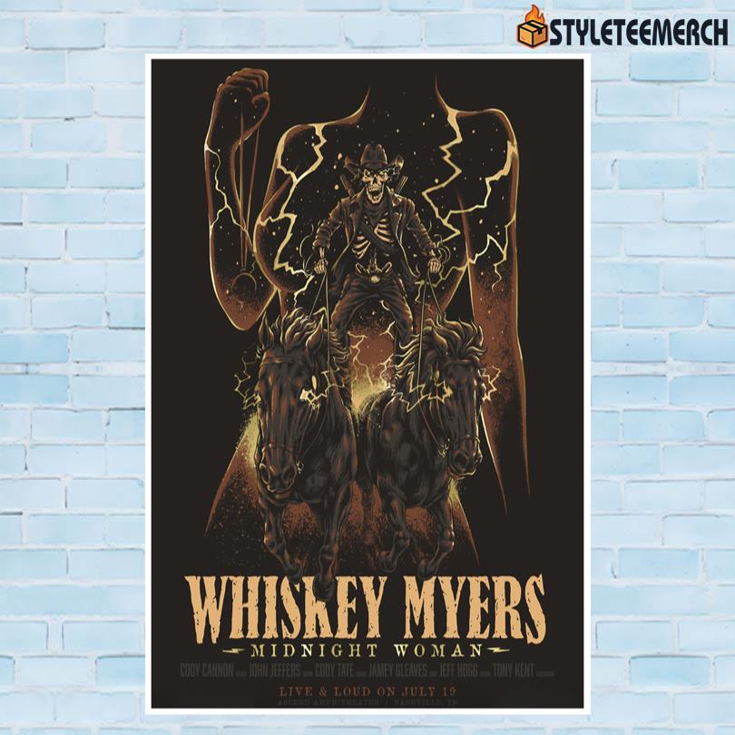 Whiskey Myers Jul 19 2025 Nashville TN Poster 10 Whiskey Myers Jul 19 2025 Nashville TN Poster