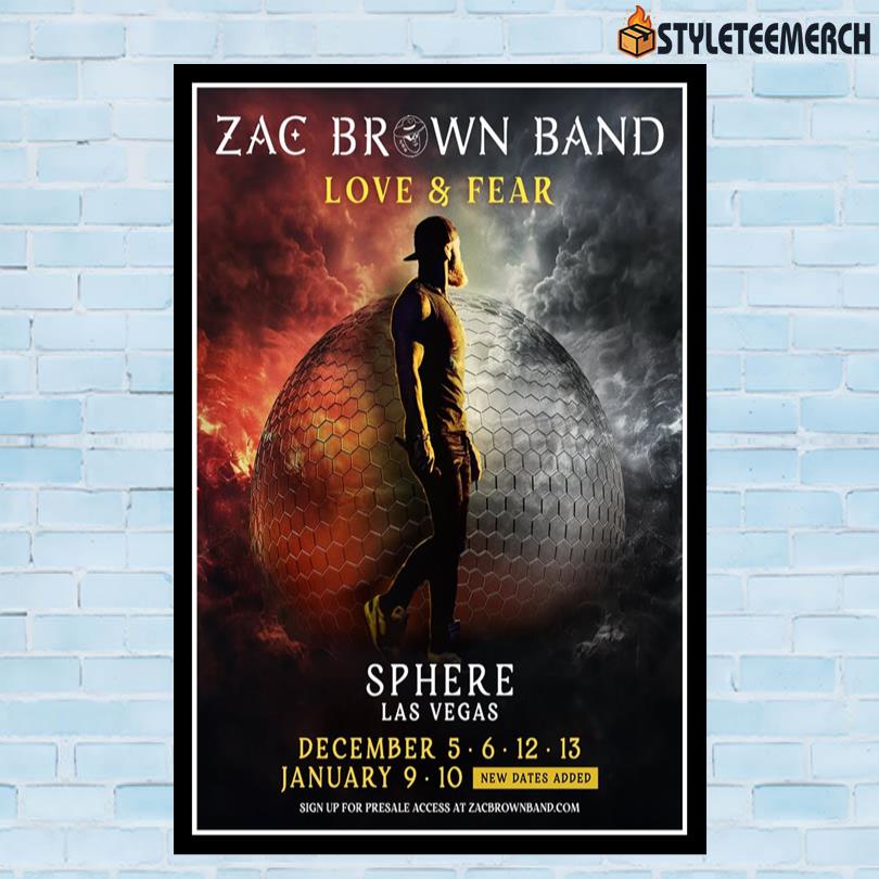 Zac Brown Band Tour Poster Love & Fear 10 Zac Brown Band Tour Poster Love & Fear